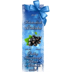 Fekete ribizli karácsonyi pálinka címke - "Xmas blue"