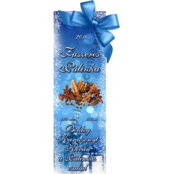 Fűszeres karácsonyi pálinka címke - "Xmas blue"