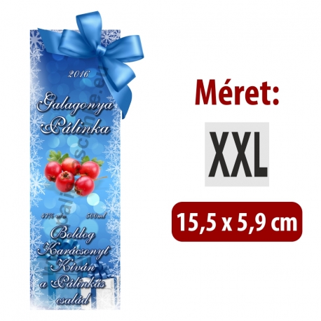 Galagonya karácsonyi pálinka címke - "Xmas blue"