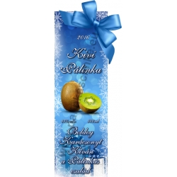 Kivi karácsonyi pálinka címke - "Xmas blue"