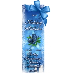 Kökény karácsonyi pálinka címke - "Xmas blue"