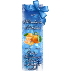 Mandarin karácsonyi pálinka címke - "Xmas blue"