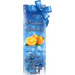 Narancs karácsonyi pálinka címke - "Xmas blue"