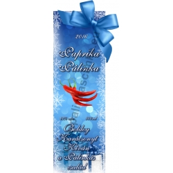 Paprika karácsonyi pálinka címke - "Xmas blue"