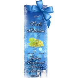 Szőlő fehér karácsonyi pálinka címke - "Xmas blue"