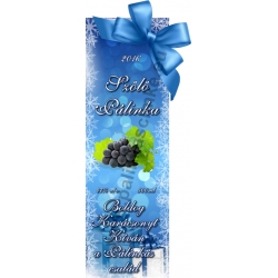 Szőlő kék karácsonyi pálinka címke - "Xmas blue"