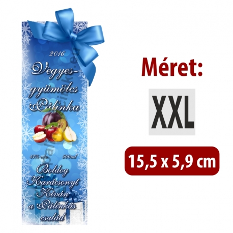 Vegyesgyümölcs karácsonyi pálinka címke - "Xmas blue"
