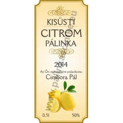 Citrom pálinkás címke - "charming"