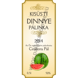 Dinnye pálinkás címke - "charming"