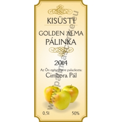 Goldenalma pálinkás címke - "charming"