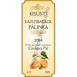 Kajszibarack pálinkás címke - "charming"