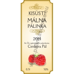 Málna pálinkás címke - "charming"