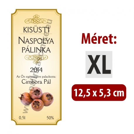 Naspolya pálinkás címke - "charming"