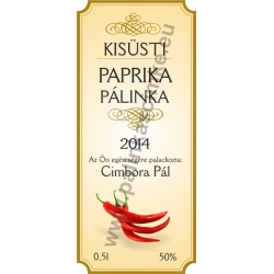 Paprika pálinkás címke - "charming"