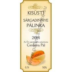 Sárgadinnye pálinkás címke - "charming"