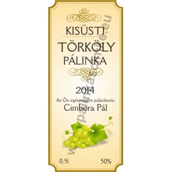 Törköly fehér pálinkás címke - "charming"
