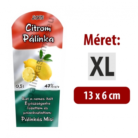 Citrom pálinka címke - "TRICOLOR"