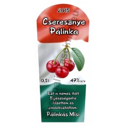 Cseresznye pálinka címke - "TRICOLOR"