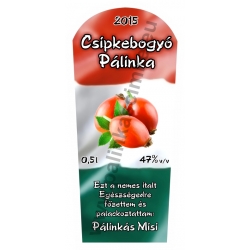 Csipkebogyó pálinka címke - "TRICOLOR"