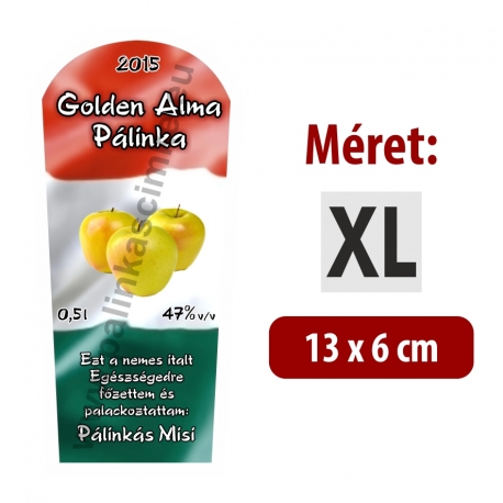 Golden alma pálinka címke - "TRICOLOR"