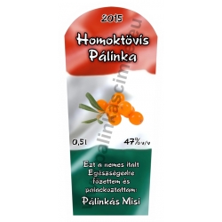 Homoktövis pálinka címke - "TRICOLOR"