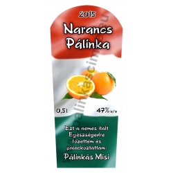 Narancs pálinka címke - "TRICOLOR"