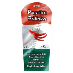 Paprika pálinka címke - "TRICOLOR"