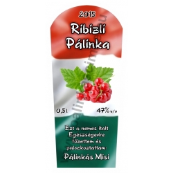 Ribizli pálinka címke - "TRICOLOR"