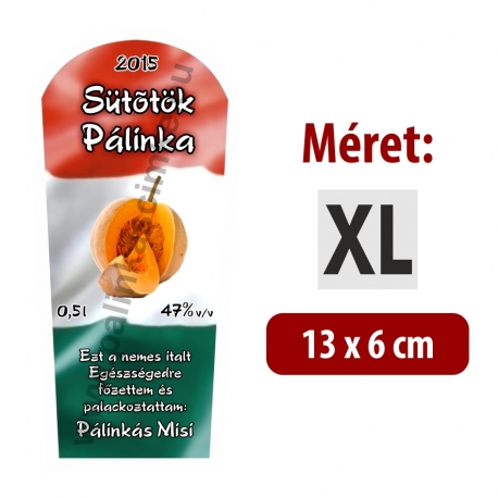 Sütőtök pálinka címke - "TRICOLOR"
