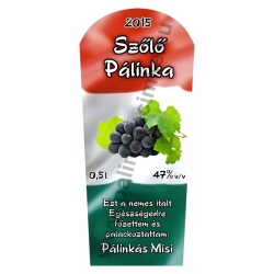 Szőlő kék pálinka címke - "TRICOLOR"