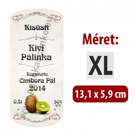 Kivi pálinkás címke - "retro"