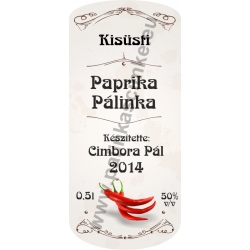 Paprika pálinkás címke - "retro"