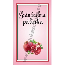 Gránátalma pálinkás címke - "simple"