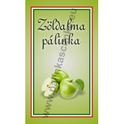 Zöld alma pálinkás címke - "simple"