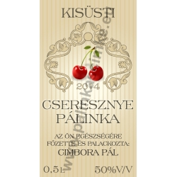 Cseresznye pálinkás címke - "traditional"