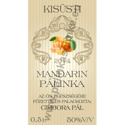Mandarin pálinkás címke - "traditional"