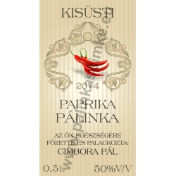 Paprika pálinkás címke - "traditional"