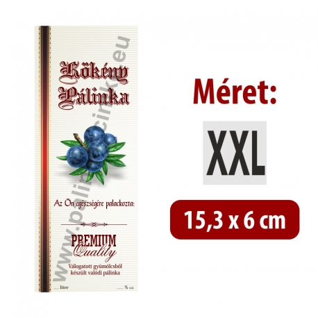 Kökény pálinkás címke - Kézzel írható - "manuscript"