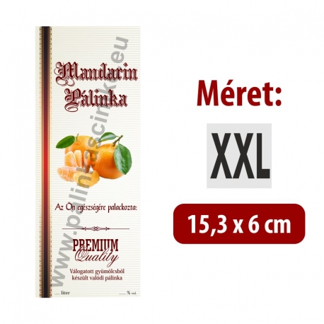 Mandarin pálinkás címke - Kézzel írható - "manuscript"