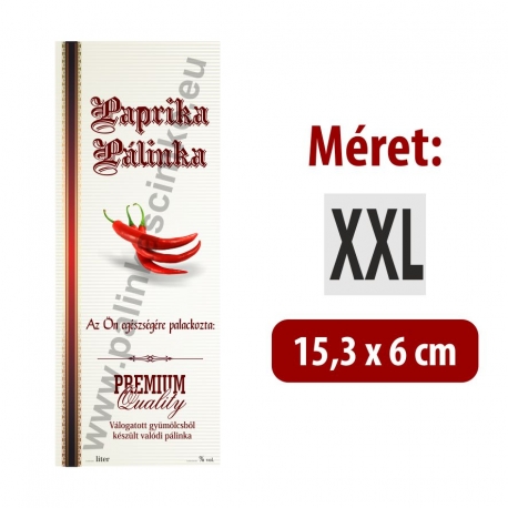 Paprika pálinkás címke - Kézzel írható - "manuscript"