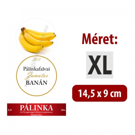 Banán pálinka címke szett - 2 részes - "CIRCULAR"