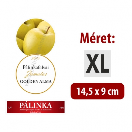 Golden alma pálinka címke szett - 2 részes - "CIRCULAR"