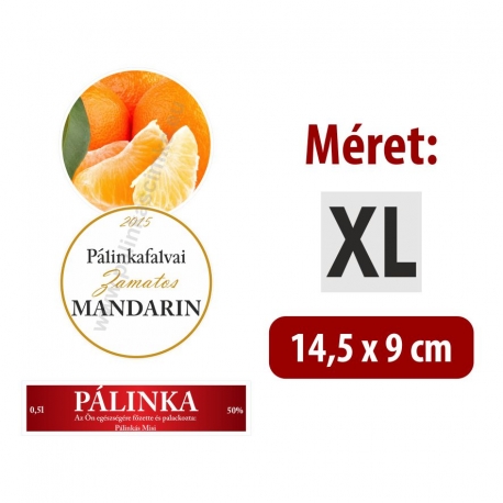 Mandarin pálinka címke szett - 2 részes - "CIRCULAR"
