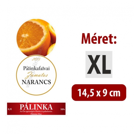 Narancs pálinka címke szett - 2 részes - "CIRCULAR"