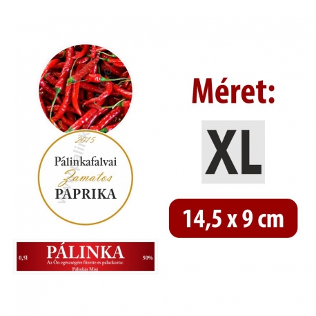 Paprika pálinka címke szett - 2 részes - "CIRCULAR"