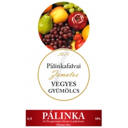 Vegyesgyümölcs pálinka címke szett - 2 részes - "CIRCULAR"