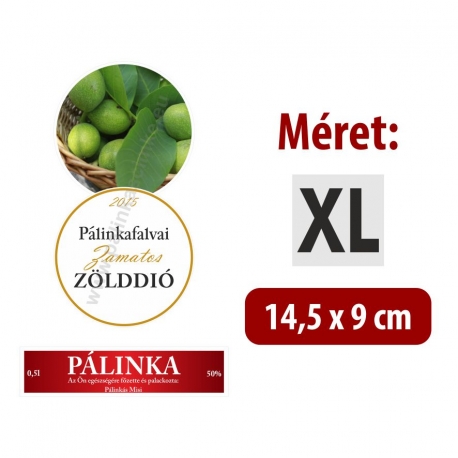 Zöld dió pálinka címke szett - 2 részes - "CIRCULAR"