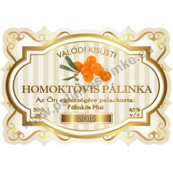 Homoktövis pálinka címke - "Golden Age"