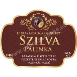 Szilva pálinka címke - "Superb"