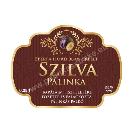 Szilva pálinka címke - "Superb"